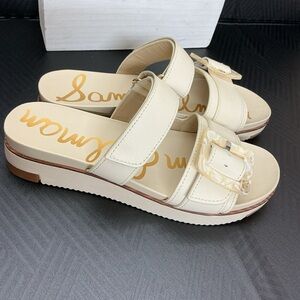 Sam Edelman Cream Buckle Sandals